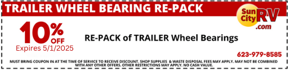 Trailer Wheel Bearing re-pack Service for sale in Sun City RV, Peoria, Arizona